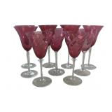 cranberry pink wine glasses