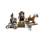 Porcelain Dolls with Rocking Horse
