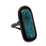 Hoskie Nez Navajo Sterling & Turquoise Ring