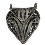 Victorian silver filigree chatelaine Purse Pendant