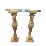 Antique Marble Gargoyle Pedestals with Eagle