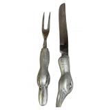 Vintage Bruce Fox Duck-handle Carving Knife & Fork