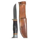 Vintage KA-BAR Stacked Leather Hunting Knife with