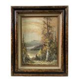 Signed Landscape Oil Painting On Canvas