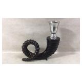 Vintage 1970s Chapman ram horn candle holder