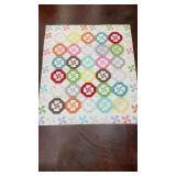 Vtg hand made windmill pattern quilt