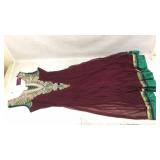 Maroon and green anarkali dress size do still h