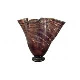 Newt Grover Signed Purple Glass Handkerchief Vase