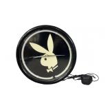 Playboy Blue Neon Light Up Wall Clock Decor
