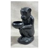 vintage black resin seated monkey tealight