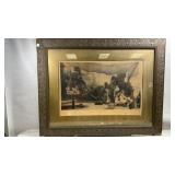 antique Burlington proof  hand-colored etching