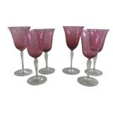 Vintage Cranberry Glass Stemware