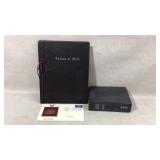 Bibles and gold stamp