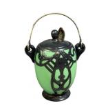 Antique Lenox Jam Jar with Sterling Silver Inlay
