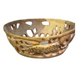 Vintage 1980s Rustic Safari Centerpiece Bowl