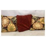 3 Clean New Condition Throw Pillows