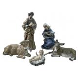 5 PIECE LLADRO PORCELAIN NATIVITY SET