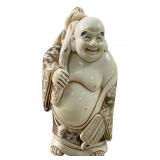 Marked Meiji Period Polychrome Ivory Buddha