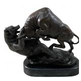 Antoine-Louis Barye "Bull Brought Down By Bear"