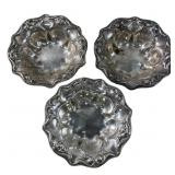 (3) Antique R M & S Sterling Silver Nut Dishes
