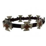 Native American NICKLE Silver Concho Belt