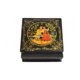 Vintage Hand-painted Russian Trinket Box Black