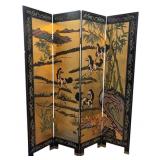 Chinese Coromandel lacquer folding screen