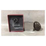 Marble  egg, NIEMAN MARCUS Magnifying Glass.Piano