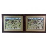 2 DON EASTERWOOD Framed Folk Art Prints