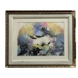 Signed Newhall Abstract Mixed Media Painting