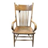 Antique Oak Wood Chair with Oval Joinery Wedges