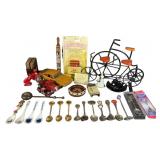 Assorted Misc. Trinkets, Spoons, Matchbox Car,