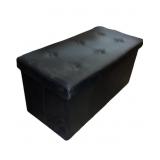 Collapsible Fabric Lidded Storage Bench/Box