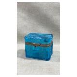 antique Maltsev Glassworks Russian blue pressed