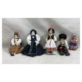 collection of five vintage international folk and