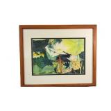 Signed Hand-painted Floral Watercolor Painting