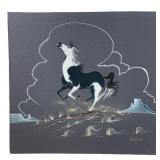 Charley Singer Galloping Horse Gouache On Paper