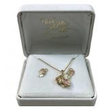 Black Hills Gold Necklace & Earrings Set
