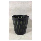 1960s MURANO Vase Cased Glass Black /Green