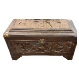 Vintage Hand-carved Chinese Camphor Wood Chest
