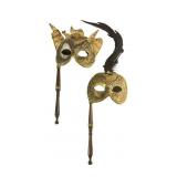 (2) Wayne Kleski Jester Style Masquerade Masks