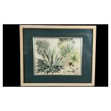 Signed Hand-painted Desert Landscape Watercolor