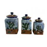 (3) handcrafted & hand-painted Mexican glazed
