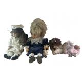 (3) dolls (2) plastic (1) ceramic