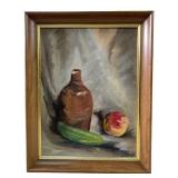 J. Knapp Still Life Oil On Canvas Board
