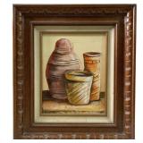 Frank Walcutt Pottery Still Life Oil On Canvas