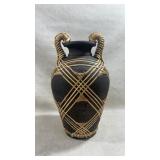 vintage dark stoneware or terracotta amphora v