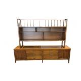 Lane Tuxedo Mid-Century Modern Credenza and Hutch