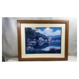print titled "Rhode Island Harbor" presented in a