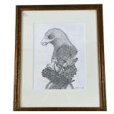 Artist Signed Navajo Graphite Pencil Sketch On